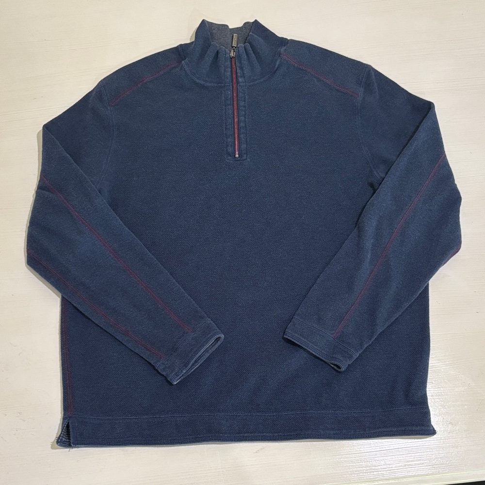 Tommy Bahama Reversible Quarter-Zip Sweater. Men's L. Excellent condition. Nice!